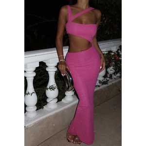 ชุดเดรสผ้าซาตินสีชมพูบานเย็นประดับกลิตเตอร์สำหรับผู้หญิง ทรงเอ็มไพร์เก๋ไก๋ คอรูปหัวใจ ยาวกรอมพื้น เหมาะสำหรับงานเลี้ยงวันเกิด ไซส์ XL - Product Image 6