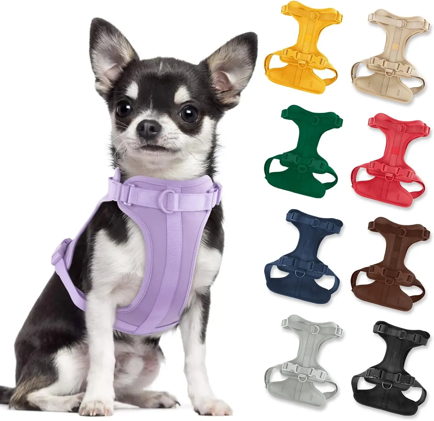 Neoprene Dog harness set with Dispenser Waterproof Custom Dog Chest Strap Soft Adjustable Dog Vest Collar Matching Leashes