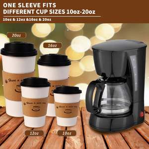 Disposable Kraft Paper Cup Sleeves Eco-friendly Coffee Corrugated Paper Cup Sleeves Milk Tea Paper Cups Sleeve for Hot Drinks - Product Image 4