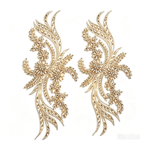 Appliques florales faites à la main de haute qualité, patchs thermocollants avec strass pour accessoires vestimentaires DIY