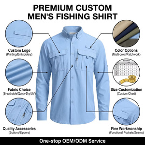 Camisas de Pesca para Hombre, Talla Grande, UPF 50+, Manga Larga, Transpirables, Antibacterianas, 100% Poliéster, Secado Rápido, para Safari, Camping y Senderismo - Product Image 3