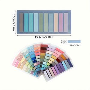 Morandi 200sheets/pad Multi-Color PET Transparent Self-Adhesive <b>Sticky</b> Memo Pad Note Pad Tab <b>Label</b> Customizable - Product Image 2