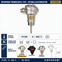 Thermocouple étanche HUADONG modèle 102A, capteur de température à surface plane de type poignée, sonde blindée à tête en acier inoxydable