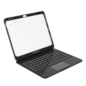 Funda con teclado mágico transparente, giratoria, retroiluminada, con ranura oculta para lápiz extraíble, conectividad, carga Tipo-C, 11'', Laudtec - Product Image 1