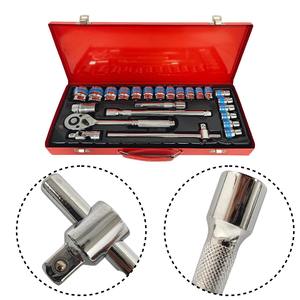 Juego de Herramientas Profesional de 24 Piezas para Reparación de Automóviles, Llave de Trinquete con Barra Deslizante y Cabezal Flexible con Manguito Curvo para Mecánico Automotriz - Product Image 3