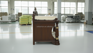 Muebles de Madera Maciza de Estilo Real de Lujo, Muebles de Madera Tallados Antiguos de Doble Capa con Diseño de Corona para Villa - Product Image 6