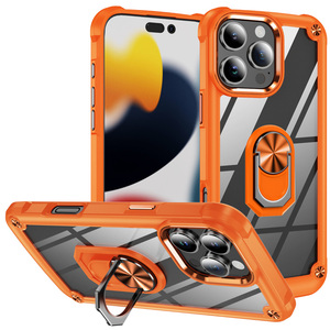 Custodia Ibrida Antiurto Rinforzata con Anello di Supporto per <span class=keywords><strong>iPhone</strong></span> 16 15 14 13 12 11 Pro Max XS + 17e 16e, con Cornice Morbida in TPU e <span class=keywords><strong>Cover</strong></span> Trasparente - Product Image 1