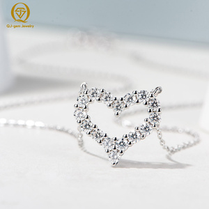 Joyería de oro real personalizada, diamantes de laboratorio de 10k, diseño exclusivo, colgante de diamantes en forma de corazón y redondos para mujer, consigue el último precio. - Product Image 1