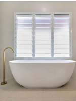 Fenêtre à persiennes en alliage d'aluminium de style australien moderne avec fonction battante, verre trempé/occultant pour salle de bain, sécurité et intimité