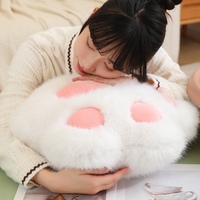 Coussin en peluche super doux de haute qualité en forme de patte de chat, oreiller décoratif pour canapé, chambre à coucher, maison