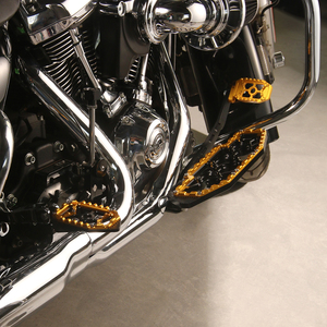 Pour <span class=keywords><strong>Harley</strong></span> MX, repose-pieds, levier de frein et de changement de vitesse talon-orteil, CNC Billet, style noir et or, Touring Road King Electra Glide 2014-2024 - Product Image 2