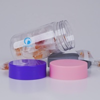 Pot en PET de 275 ml, bouteille en plastique transparent givré pour bonbons, gommes molles, capsules molles, emballage alimentaire, conteneur OEM