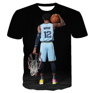 Envío Gratuito, Camiseta Personalizada de la Superestrella del Baloncesto Estadounidense <span class=keywords><strong>Ja</strong></span> <span class=keywords><strong>Morant</strong></span>, Cuerpo Completo, Grizzlies No. Camiseta Casual de Punto Impresa en 3D, 12 Unidades - Product Image 3