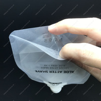 Pochette Doypack transparente pour liquides avec bec verseur et bouchon à clapet, logo personnalisé, pour crème visage, résistante à l'humidité, impression par gravure