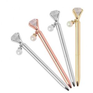 Bolígrafo de Gel Metálico con Cabeza de Diamante Personalizada, Colgante de Cristal Transparente, Color Personalizable, Tinta Multicolor, Azul, 0.5mm - Product Image 1