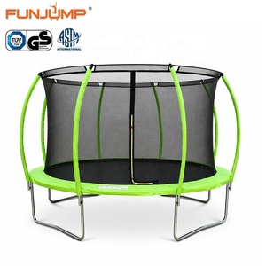 Funjump – <span class=keywords><strong>Trampoline</strong></span> d'extérieur pour enfant en bas âge, poteau incurvé personnalisé, Style renforcé, avec certificat GS, 10 pieds, 12 pieds, 14 pieds - Product Image 1
