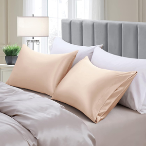 Fundas de <span class=keywords><strong>Almohada</strong></span> Modernas de Poliéster Satinado Color Beige, Tamaño Queen 20x30 Pulgadas, Cierre de Sobre, para Hotel y Hogar, Ecológicas, para un Buen Descanso - Product Image 4