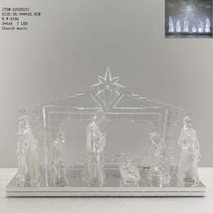 LED Santa Familia Natividad con Santo Padre Santa Madre Estatua Navidad Decoración para el hogar - Product Image 4