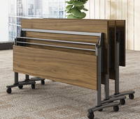 Bureau d'entraînement pliable en bois personnalisable, bureau de conférence mobile au design moderne pour usage professionnel