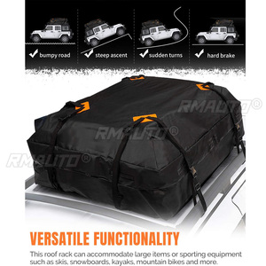 Sac de toit de voiture imperméable grand format 120x90x44cm, sac de rangement pour bagages, sac de voyage noir pour SUV, fourgonnette et voitures - Product Image 4