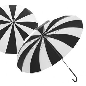 Parapluie pagode rétro 16 baleines en plastique avec poignée, protection UV, tout-en-un, contrôle manuel, coupe-vent pour mariée - Product Image 1