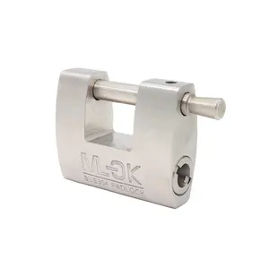 MOK stainless steel rectangle armoured big padlocks engraved padlock