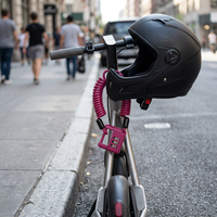 YH2180 Antivol portable rose pour casque avec câble, serrure à combinaison à 3 chiffres réinitialisable pour bagages, moto et vélo