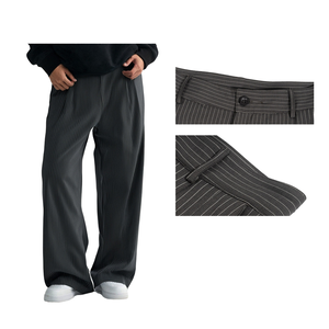 Pantaloni Casual da Uomo, Stile Abito, Neri, Dritti, Grigi, Streetwear, Larghi, Gamba Ampia, Formali, da Lavoro, Vita Media, Traspiranti - Product Image 2