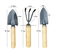 Mini ensemble d'outils de pelle de jardin 3 pièces de haute qualité lames en acier au carbone poignées en bois Design compact pour bricolage jardinage ODM/OEM