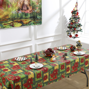Bán Buôn Quảng Cáo Hình Chữ Nhật In Giáng Sinh Vinyl Khăn Trải Bàn Với Flannel Trở Lại Màu Nude - Product Image 5