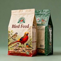 Sachets à fond plat personnalisés imprimés de qualité alimentaire à haute barrière pour friandises pour animaux de compagnie, emballage anti-humidité pour sachets de graines pour oiseaux