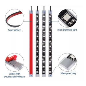 Moto LED Lumière Kit Bandes Multicolore Accent Lueur Néon Lumières <span class=keywords><strong>D</strong></span>&amp;#39;atmosphère Lampe avec Télécommande Sans Fil - Product Image 2