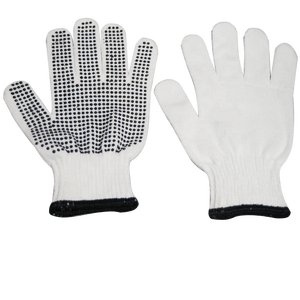 Guantes punteados de trabajo de punto de algodón azul/negro/naranja guantes de seguridad guantes de mano de puntos de PVC - Product Image 4