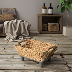 سلة تخزين متعددة الوظائف مصنوعة بدقة من الراتان والنحاس الصديق للبيئة بتصميم مستطيل عصري من JIRUIDA - Product Image 6