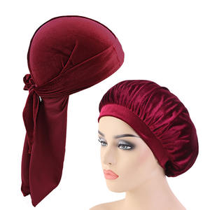Offre Spéciale 2 pièces/ensemble velours hommes Durags et Bonnets casquettes de sommeil <span class=keywords><strong>Bonnet</strong></span> pour femmes TJM-414A/05B1 - Product Image 5