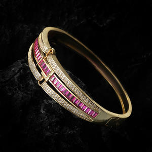 Juego de Anillos y Brazaletes de Aleación Chapada en Oro con Circonita Cúbica, Estilo Indio, para Novia, Compromiso, Boda, Fiesta, para Mujer - Product Image 2