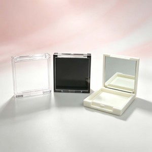 Boîtier compact carré vide pour poudre, transparent/noir/blanc, en plastique, pour palette de fards à paupières, emballage personnalisé pour blush en poudre - Product Image 5