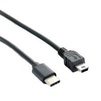 USB tipo C 3,1 macho a Mini USB 5 pines B convertidor de enchufe macho adaptador OTG Cable de datos de plomo para Macbook Mobile 30cm