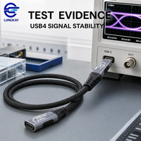Câble d'extension USB4 40 Gbit/s 240 W USB-C Femelle vers Mâle LUNG KAY pour Ordinateur Portable, Station d'Accueil, Boîtier SSD – Fabrication OEM/ODM Personnalisée