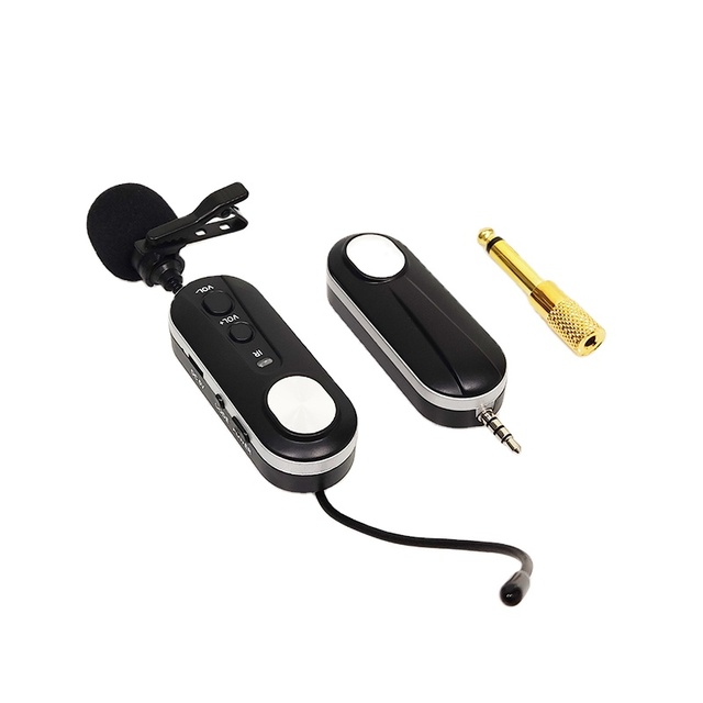 UHF Wireless Lavalier Mic Metal Style Material Origin Mini Portable Wireless Microphone for Phone Sound Card Speaker Camera