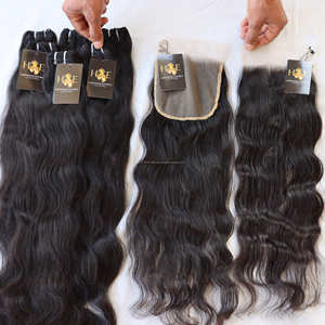 Mèches de cheveux bruts non traités avec Lace frontal Closure HD, vente en gros, mèches de cheveux vierges avec Lace - Product Image 6