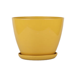 Набор разноцветных глянцевых конусных цветочных горшков из полипропилена с поддонами, прочные, легкие, с дренажными отверстиями, для использования в помещении и на улице - Product Image 6