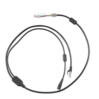 Rangkaian Kabel Kamera Kustom Pabrik dengan RJ45 Ethernet dan Splitter Daya DC untuk Instalasi CCTV IP