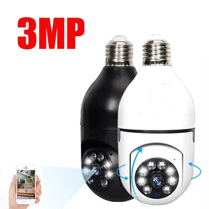 360 angle e27 Real 3mp high definition 2 way voice WiFi Indoor Video Surveillance Home Security Baby Monitor lamp Bulb camera
