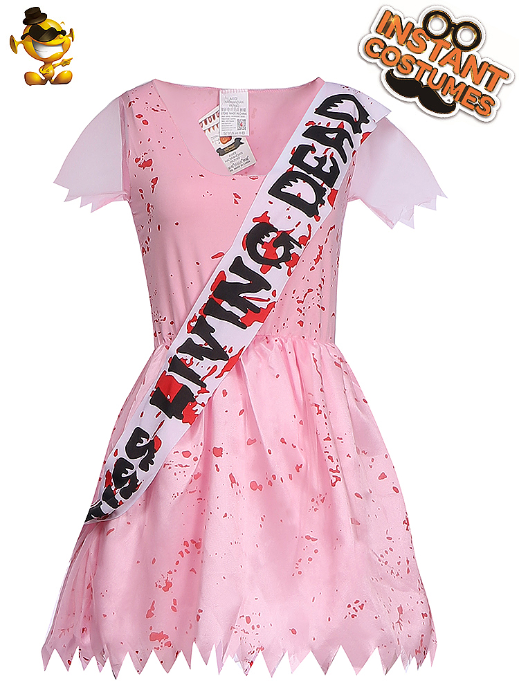 Bloody Prom Queen Style Costume for Women - Halloween Role Play Attire,  Ideal for Cosplay Party & Events