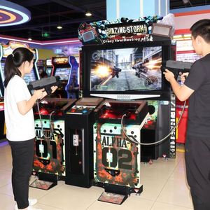 เครื่องเกมยิงปืนจำลองสำหรับเด็ก สองผู้เล่น แข่งขันกันได้ ใช้เหรียญหยอด เกมอาร์เคด - Product Image 4