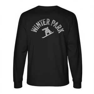 T-shirt a maniche lunghe retrò Winter Park Colorado Snowboarder - Product Image 2