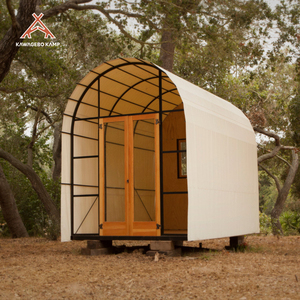 Kawagebo Kamp Outdoor Glamping Luxury Tent Waterproof Oxford Fabric with Acrylic Door on Wheel Flooring Wagon Tent for <strong>Camping</strong> - Product Image 4