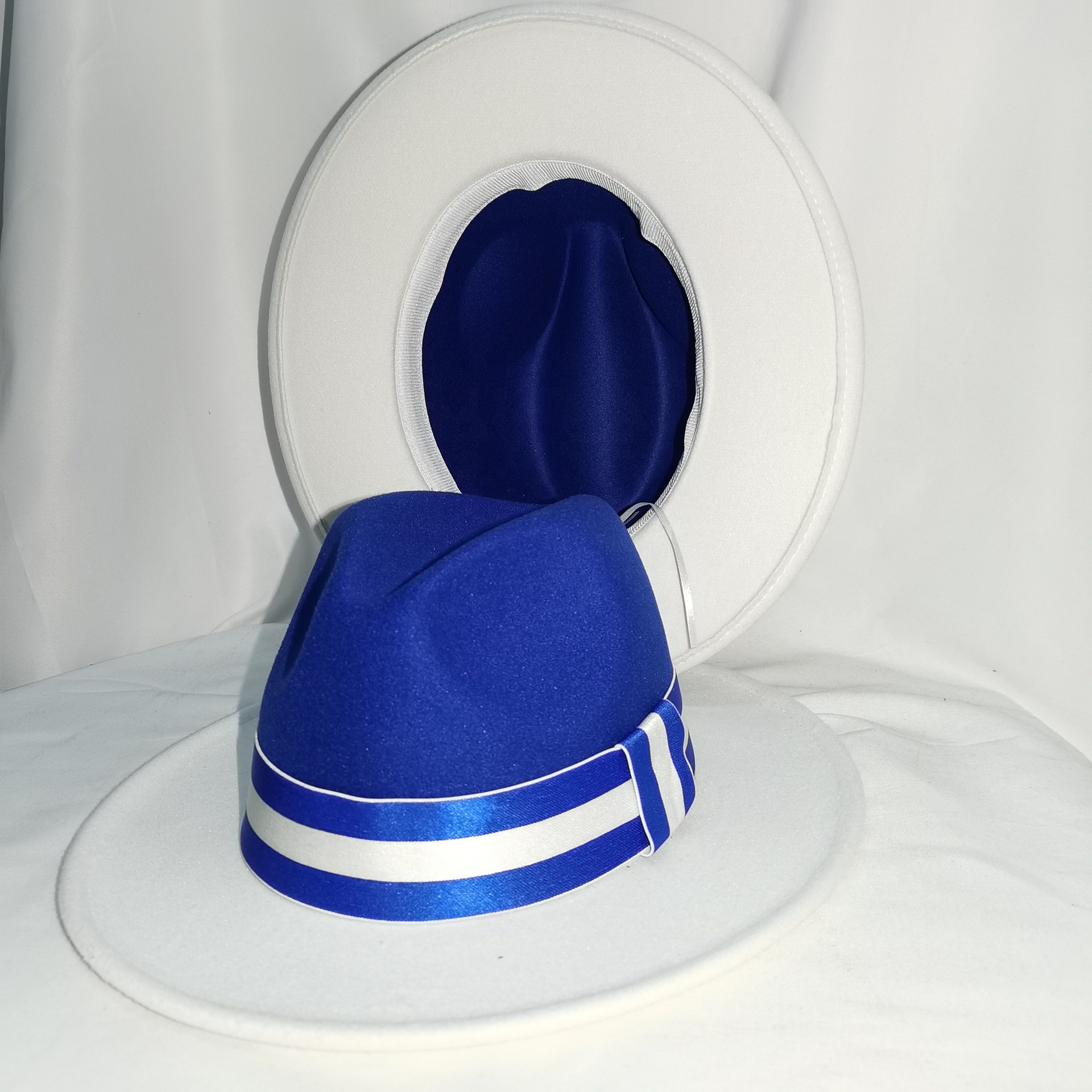 Zeta Phi Beta Azul marino y blanco 2 colores Señoras Hermandad 1920 Sombrero de hermandad Estilo Sombrero adorable