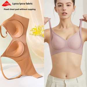 Sujetador inalámbrico push-up de ajuste cómodo, copa fija premium 3/4, para bustos pequeños, tejido sin costuras con patrón sólido. Directo de fábrica. - Product Image 2